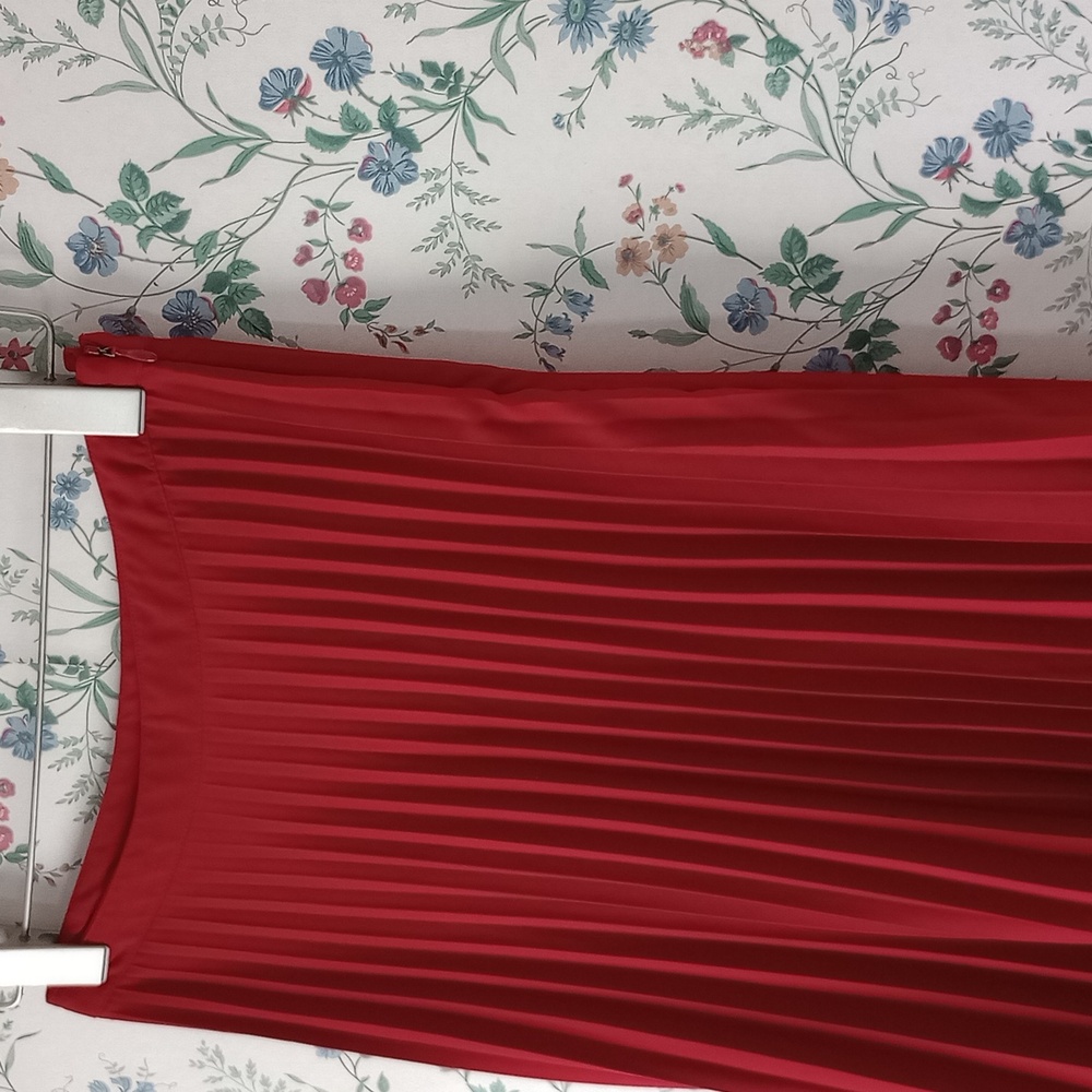 H&M Long Red Pleated Maxi Skirt - Picture 8 of 11